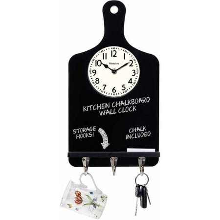 Westclox ChalkBoard Storage Hook Wall Clock