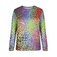 thumbnail image 4 of Qiopertar Mode Femmes T-Shirt à Manches Longues Col Rond Imprimé Chandail en Molleton Blouse Hauts Offres de la Semaine Liquidation à Moins de 5$ jusqu'à 90 % de Réduction, 4 of 5