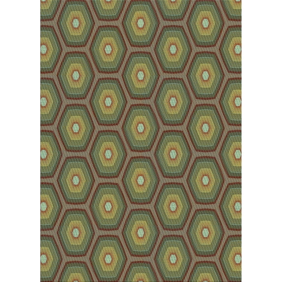 Ahgly Company Indoor Rectangle Patterned Sepia Brown Area Rugs, 6' x 9'