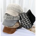 thumbnail image 5 of CoCopeaunts Women Plaid Tweed Newsboy Hat Bakerboy Hat Beret Cap Fiddler Cap for Winter, 5 of 5