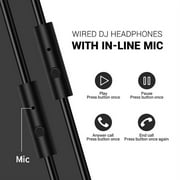 OneOdio Wired over-Ear Headphones - Studio DJ Headphones with Mic 50mm Driver & Dual Ports for Recording Monitoring Guitar Computer-Black