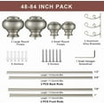 thumbnail image 3 of Brushed Nickel Double Curtain Rods, Double Curtain Rods for Window 48 to 84 Inch, Telescoping Double Decorative Drapery Rods with Urn Finials, 1-Inch Front and 5/8 Inch Back Double Rod Curtain Rods, 3 of 7