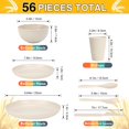 thumbnail image 2 of 56 Piece Wheat Straw Dinnerware Sets,Unbreakable Reusable Dinnerware Set,Dishwasher & Microwave Safe Plates and Bowls Sets, for Apartment Essentials, Outdoor Camping, Beige White, 2 of 13