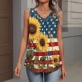 thumbnail image 4 of DORKASM Independence Day Freedom Tank Tops V Neck Patriotic American Flag Blouse Independence Sleeveless Usa Star Stripes T-Shirts Gift Liberty T Shirts Sky Blue M, 4 of 5