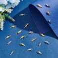 thumbnail image 4 of 20 piezas de dijes cónicos de latón de 2 colores, 14 x 5 mm, mini dijes colgantes con anillas de salto, colgantes de metal platino y dorado para hacer joyas, agujero: 3 mm., 4 of 7