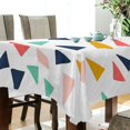 thumbnail image 5 of Yayeee Tablecloths 54" x 54" Rectangle Wrinkle Resistant Party Table Cover, White Minimalist Triangles, 5 of 8