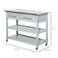 ZGBY Pine Wood Mobile Kitchen Island Utility Cart W/ Stainless Steel