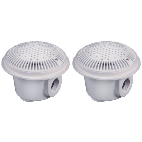 Hayward WG1054AVPAK2 8" Suction Outlet for Concrete Pools - White Pack of 2