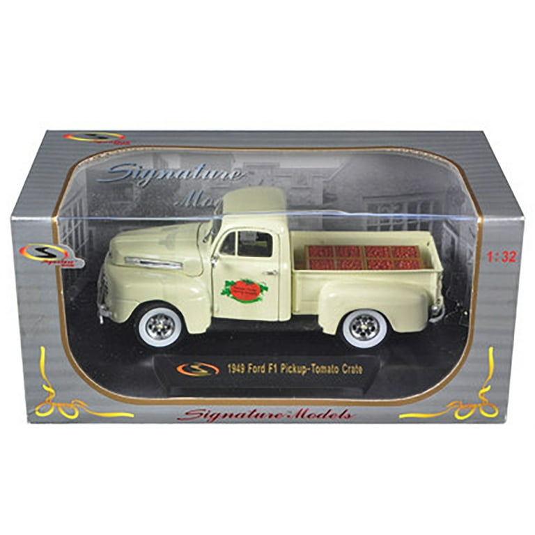 1949 Ford F-1 Delivery Pickup Truck Cream with Tomato Crates