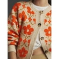 thumbnail image 5 of Women'S Floral Cardigan, Button-Down Floral Print Cardigan, Fall Knitted Sweater Top  L, 5 of 7