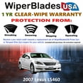 thumbnail image 2 of 2007 Lexus LS460 Beam Wiper Blades Wipers w/1yr Warranty (Set of 2) (WiperBladesUSA), 2 of 5