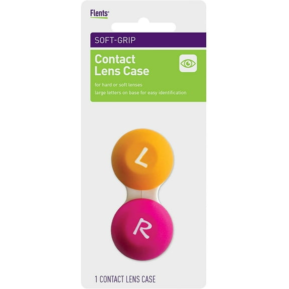 Flents Contact Lens Case, Pack of 6, Soft Grip, Assorted Colors