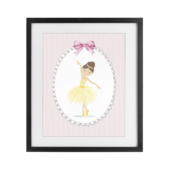 Stupell Industries Dainty Dance on Stripes Black Framed Print Under Glass, design by Christine Simpson Art