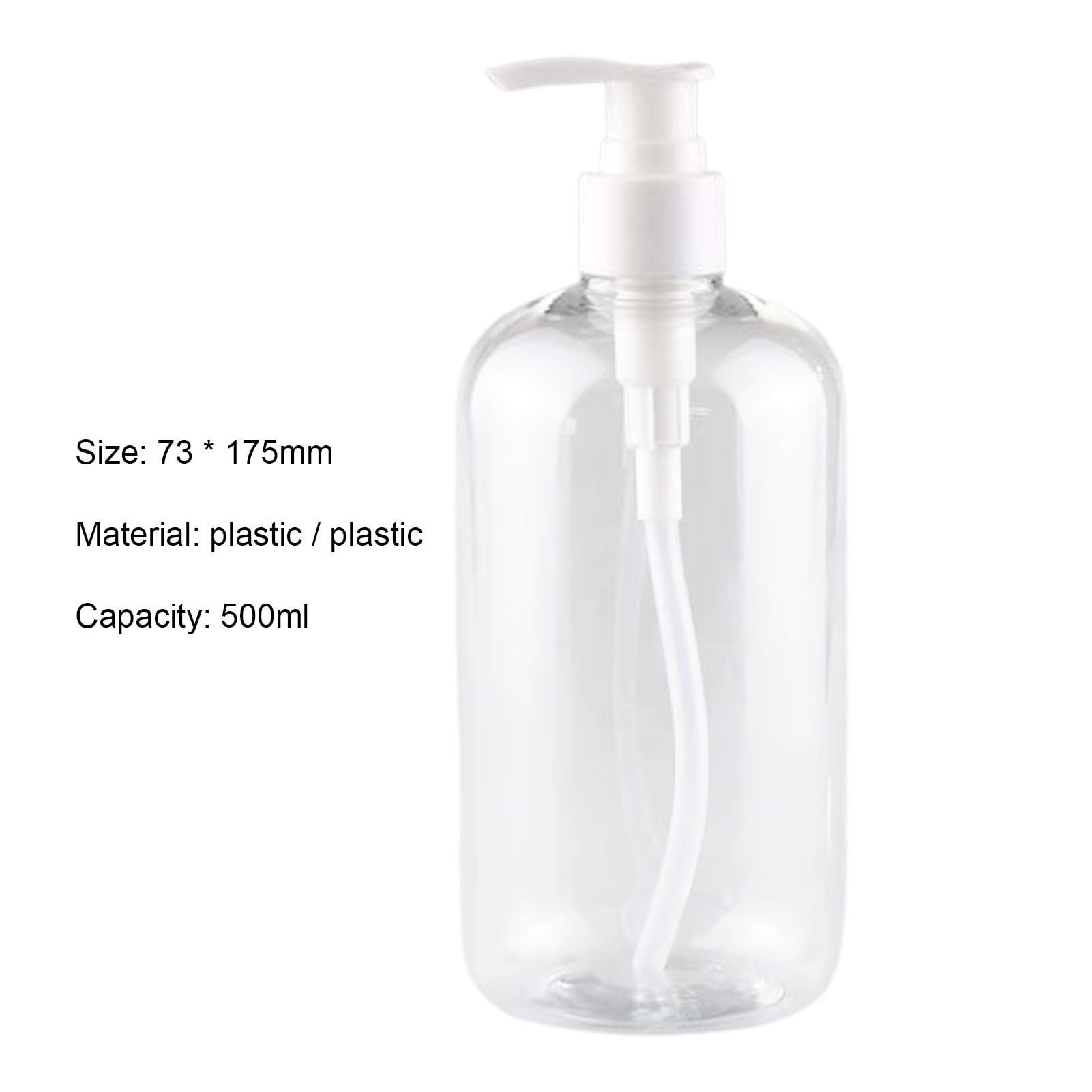 ievspot 4PCS Clear Hand Soap Dispenser Bottle for Liquid Lotion Shampoo Detergent, 500ml Plastic Refillable Press Bottles for Hotel Kitchen Bathroom Home