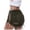 Army Green, variant on Women's Denim Shorts Side Lace-Up Hem with Bandage Straps, Gothic Streetwear Hot Pants White S