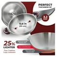 Clad Stainless Steel Wok Pan with Lid Flat Bottom 13 inch (32cm) Stir
