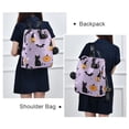 thumbnail image 4 of FORMRS Women's Travel Backpack Purse Anti-Theft Hidden Pockets Casual Shoulder Bag, Light Purple Halloween Black Cat, 4 of 7