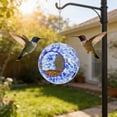 thumbnail image 4 of Sktrjpolfis Circular Stained Glass Hummingbird Feeder, Outdoor Hanging Garden Decor Bird Feeder Pendant for Patio Yard, 4 of 5