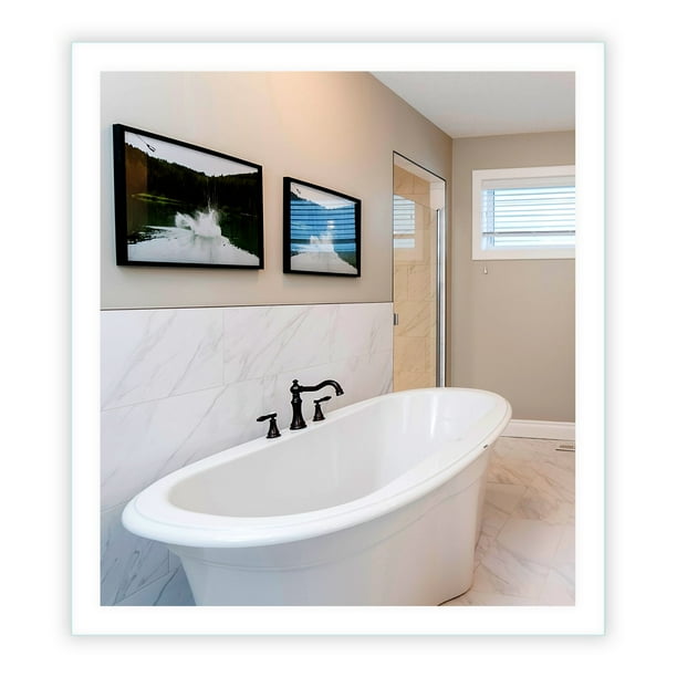 Side Lighted Led Bathroom Vanity Mirror 36 Wide X 40 Tall Rectangular Wall Mounted Com Side Lighted Led Bathroom Vanity Mirror, Hanging Vanity Mirror With Command Strips