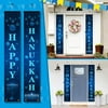 Happy Hanukkah Banner Hanukkah & Chanukah Decorations Porch Hanging Welcome Sign For Home Holiday Party