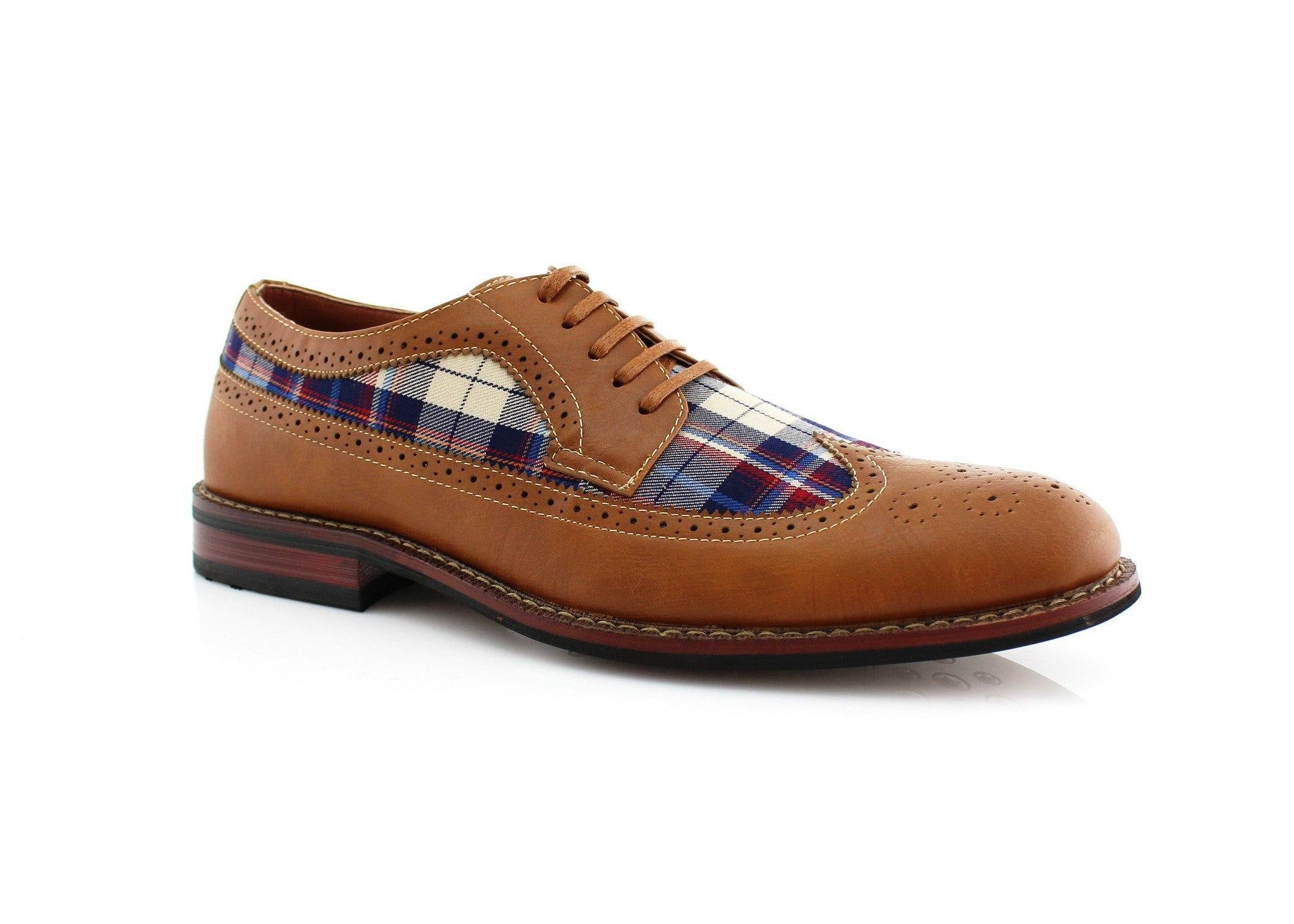 Stylish Vintage Plaid Wingtip Brogue Dress Shoes for Kuwait Ubuy