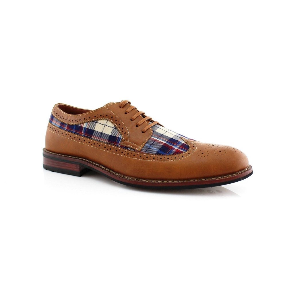 Ferro Aldo Vintage Plaid Brogue Wingtip Men�s Dress