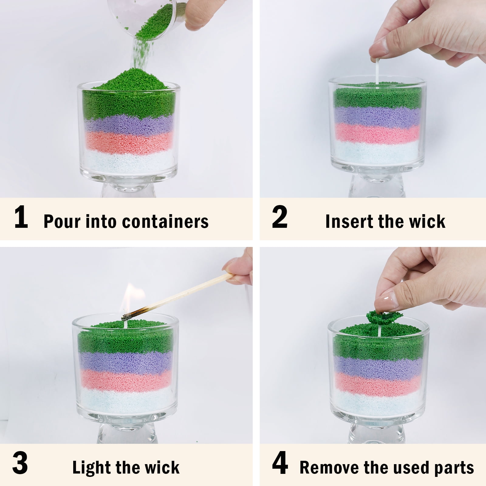 SCENTORINI Pearled Candle Scented Sand Wax DIY Candle Making Kit for Weddings & Parties