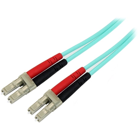 UPC: 0065030870849 | Startech.Com Aqua OM4 Duplex Multimode Fiber Optic Cable – 100 Gb – 50/125 – LSZH – LC/LC – 5 m