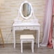 thumbnail image 3 of Moderno makeup vanity set including a lighted mirror y cushioned stool. a makeup mesa con 5 cajones, suitable para bedrooms, y perfect as a dressing mesa para para niños y women in blanca., 3 of 5