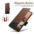 thumbnail image 4 of Dteck Magnetic Wallet Case for Samsung Galaxy S25 Ultra, Shockproof PU Leather TPU Wireless Charging Card & Cash Slots Anti-Scratch Rugged Protection Case, Brown, 4 of 12