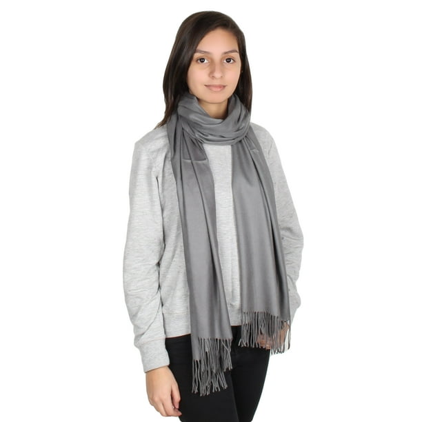 GILBIN'S Womens Solid Color Large Extra Soft Cashmere Blend Pashmina Shawl  Wrap Scarf(Charcoal) - Walmart.com