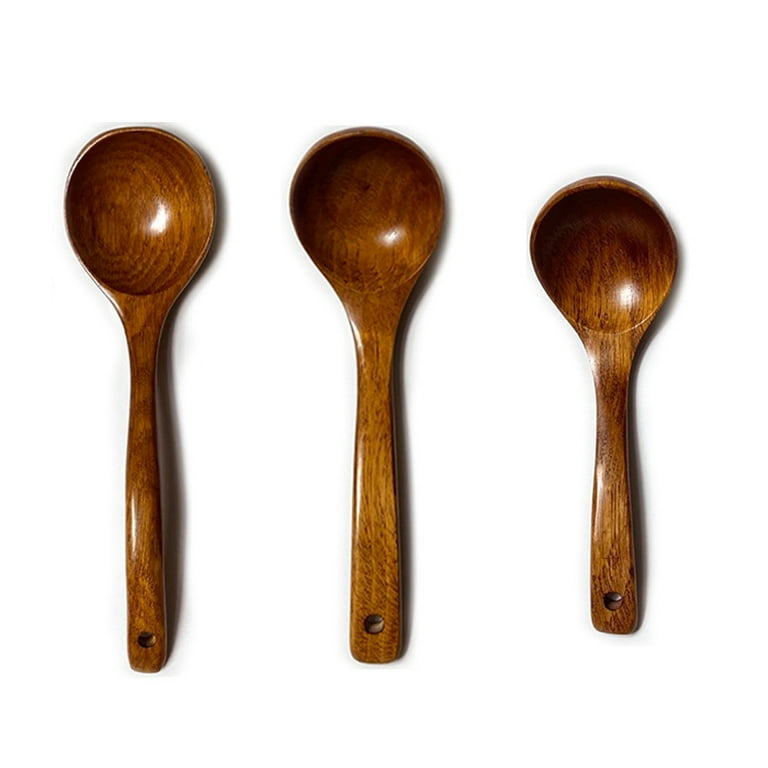 Kitchen Utensils Set with Holder and Spoon Rest - Includes Wooden Spoons  for Cooking Safely: Sauce Spoon, Spatula, Soup Ladle, Salad Spoon and Fork  