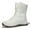 White, variant on Women's Flats Winter Boots: Thickened Long Fleece Lined Warm Boots High Top Oversized Shoes White Pu, 37 Size