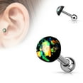 thumbnail image 5 of Tragus Opal Glitter Dome Top 316L Surgical Steel Catilage barbells 1pc 16g, 5 of 6