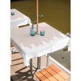 thumbnail image 2 of Outdoor Tablecloth with Umbrella Hole for Patio/Picnic/Party/Camping, Abstract Cream Beige Waterproof Table Cloth Square Cover Washable, Modern Minimalist Graffiti Artwork (54"x 54"), 2 of 8