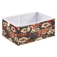 thumbnail image 2 of WOBOGO Colorful Vintage Floral Patterns Storage Basket Foldable Easy to Clean Durable with Hollow Support Plate with Handle 15.75×10.63×6.96 in, 2 of 8