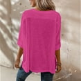 thumbnail image 7 of Womens Summer Shirts Plus Size Batwing Sleeve Versatile Neck Oversized Tshirts for Women Pink 5XL, 7 of 7