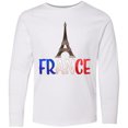 thumbnail image 3 of Inktastic France Eiffel Tower Flag in Text Long Sleeve Youth T-Shirt, 3 of 5