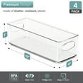 thumbnail image 2 of Sorbus Clear Stackable Organizer Bins - Storage Bins for Office, Kitchen, Bathroom, Vanity, and More - Cosmetics, Office Supplies, and Crafts Storage with Handles for Countertops & Drawers (4 Pack), 2 of 4