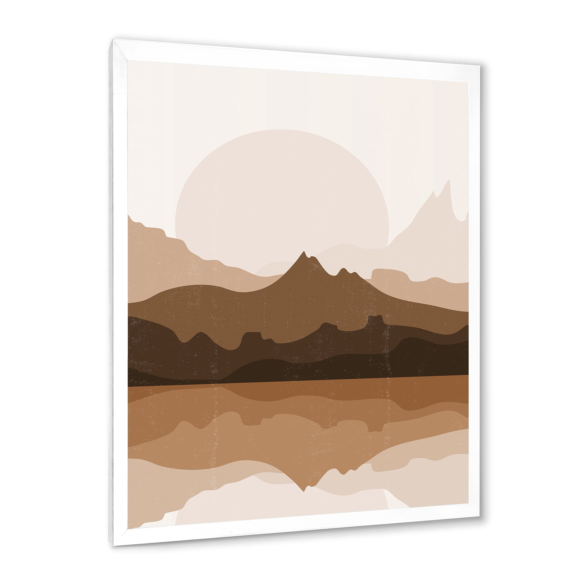 Designart 'Minimalist Brown Terracotta Landscape' Modern Framed Art Print