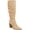 light khaki, variant on Womens Faux Suede Knee High Boots Pointed Toe High Chunky Heel Side Zipper Party Dress Booties