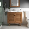 thumbnail image 2 of Vanity Cabinet (Sink not included), Natural, Teak Wood, Hotel Bedroom Bathroom, Modern Contemporary HB36234, 2 of 10