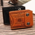 thumbnail image 5 of vlrwzc Men's Short Wallet Pressure Change Magnetic Buckle Wallet Double Line Foldable PU Leather Wallet Hundred Dollar Bill Wallet, 5 of 7