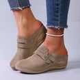 thumbnail image 2 of YLYL Women Backless Mules with Adjustable Hook Loop Arch Support Wedge Heel Slip on Walking Shoes, 2 of 9