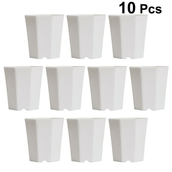 WHAMVOX  10 Pcs Octagonal Flower Pot Container Plant White Planter Succulent Planters