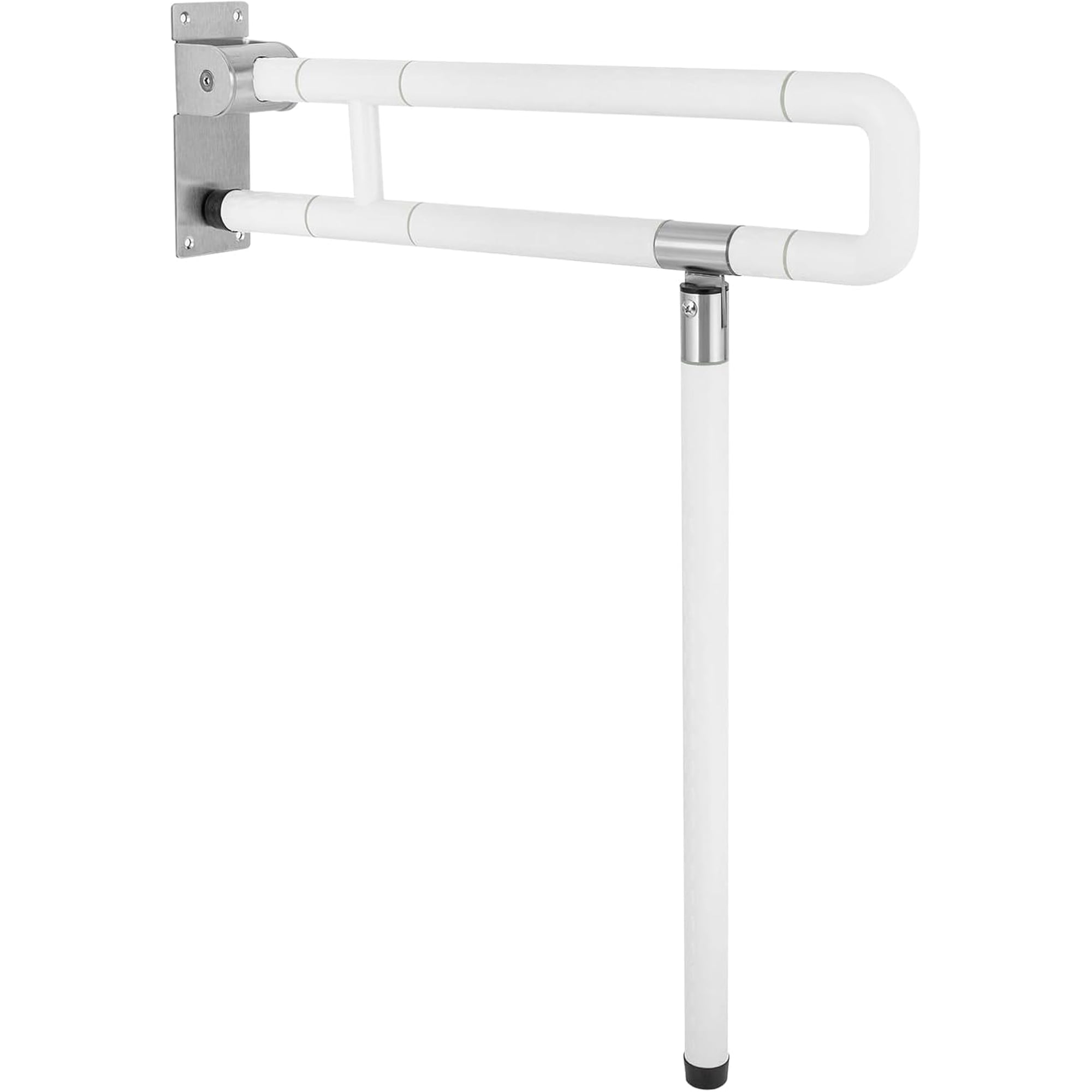 Handicap Grab Bars Rail 23.6 Inch Foldable Stainless Toilet Grab Bar with Textured Grip Medical Flip-Up Safety Rail for Seniors Elderly Disabled Mounted Bath Grips