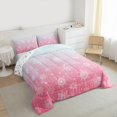 thumbnail image 3 of Homewish Xmas Snowflake Bedding Comforter Set 2pcs for Kids Boys Girls,Gradient Ombre Twin Comforter Sets Microfiber,Merry Christmas Breathable Bedding Set,Breathable Home Decor,Reversible, 3 of 8