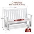 thumbnail image 3 of Patio Glider Loveseat Chair, 2 Person Outdoor Bench with 800 lbs Weight Capacity, All-Weather HIPS Patio Chair Swing Rocking Bench for Garden, Backyard, Porch, White, 3 of 8