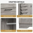 thumbnail image 6 of 43.3" Armoire Wardrobe Closet with 4 Drawers and 2 Doors, Wooden Dresser with Hanging Rod, Multifunctional Storage Cabinet for Bedroom, Grey, 6 of 7