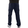 thumbnail image 3 of Ma Croix Mens Fleece Cargo Sweatpants Heavyweight Solid Open Bottom Long Pants, 3 of 3